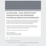 SOAL SELIDIK TAHAP PENGETAHUAN DAN KEMAHIRAN PENTERNAK BERKAITAN PENTERNAKAN.